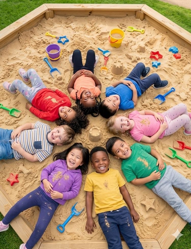 children playing in a narre warren kindergarten sandpit
